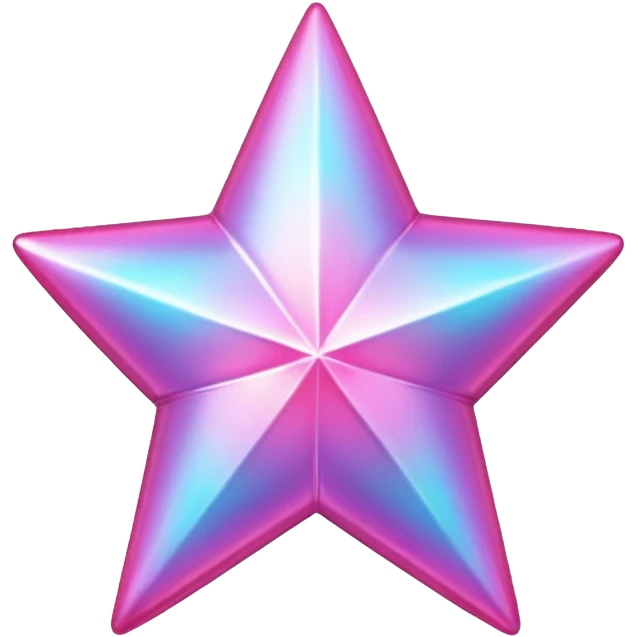 3d iridescent pink star emoji