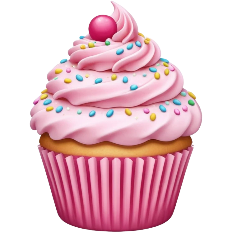 Cupcake with pink icing emoji