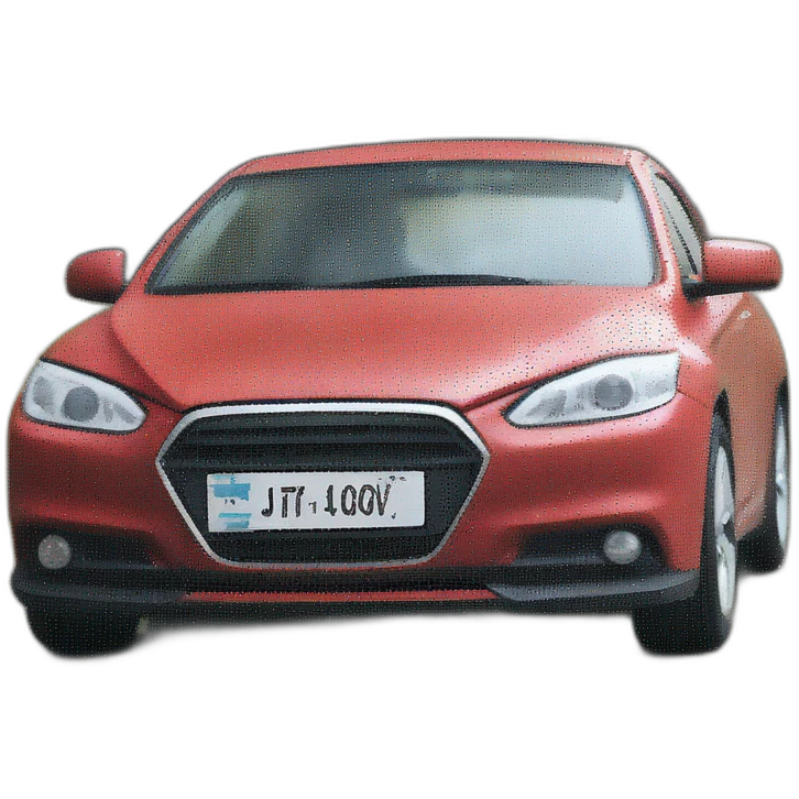 red car on city street emoji