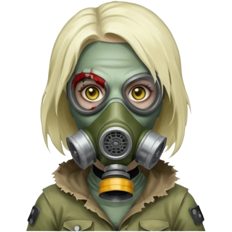Zombie in gas masks woman emoji