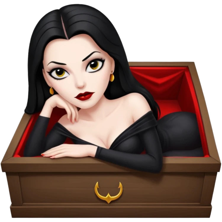 Vampira mulher bonita sexy em seu caixão  emoji