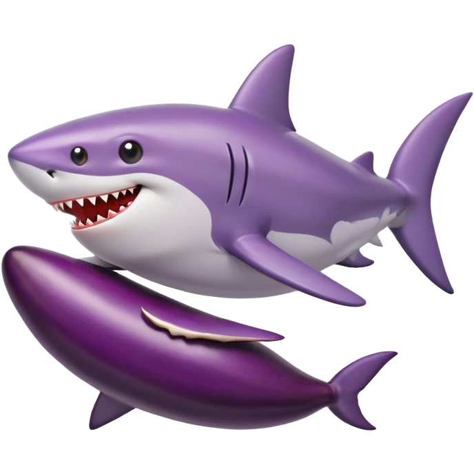 shark riding eggplant emoji