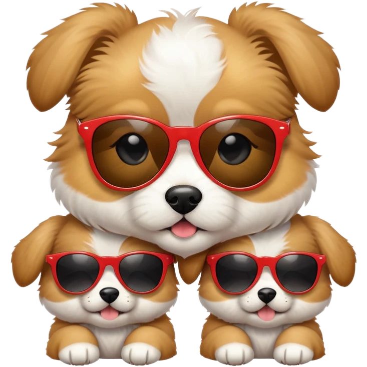 Puppies with sunglasses emoji