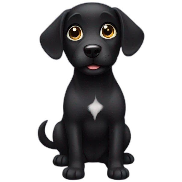Cute black dog emoji