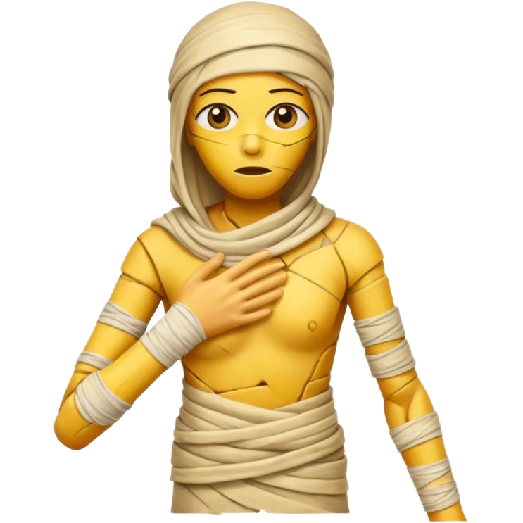 mummy Human figure wrapped in yellowed bandages, one arm stretched forward.
 emoji
