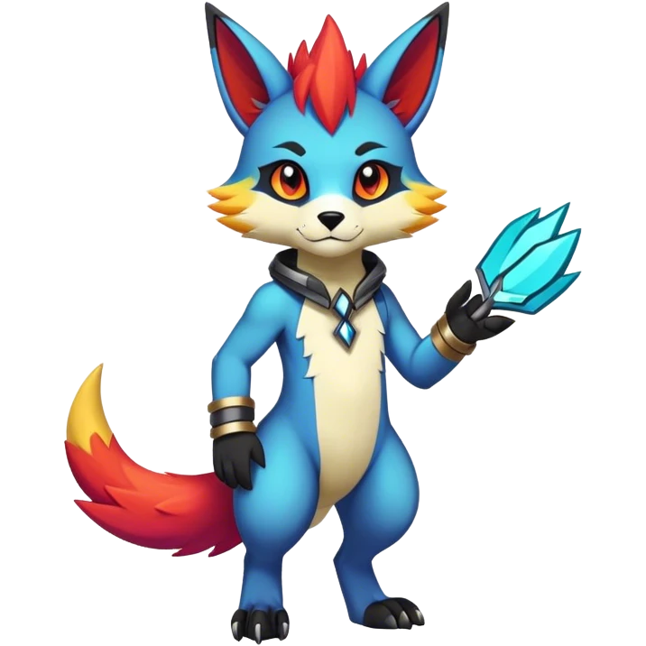 Edgy colorful anthro fursona Fakemon emoji