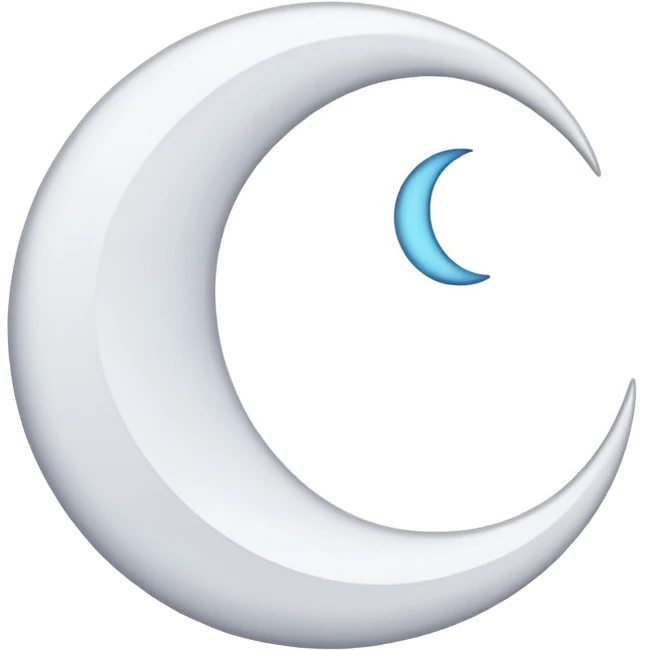 Abstract crescent moon, minimal trust symbol emoji