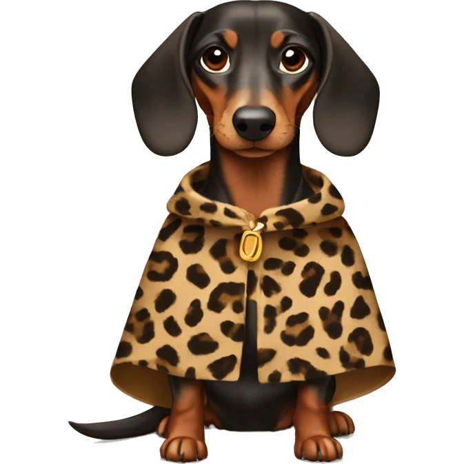 Dachshund wearing Leopard Print Cape  emoji