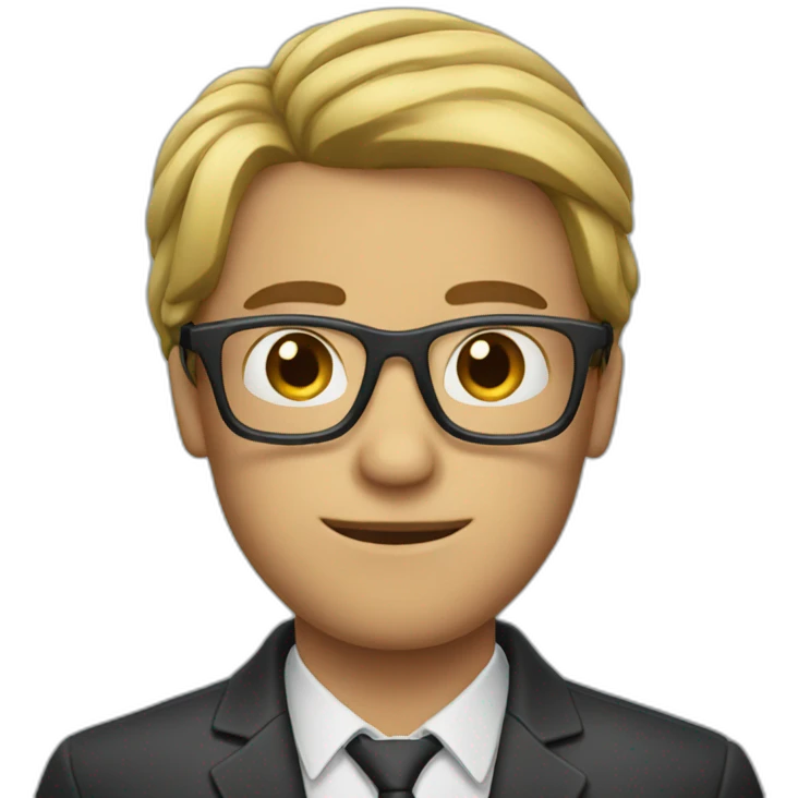 A man wearing glasses and a hair tie emoji