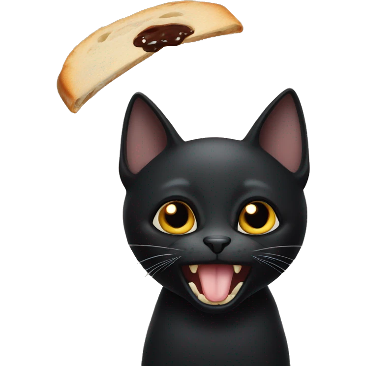 Black cat hungry emoji