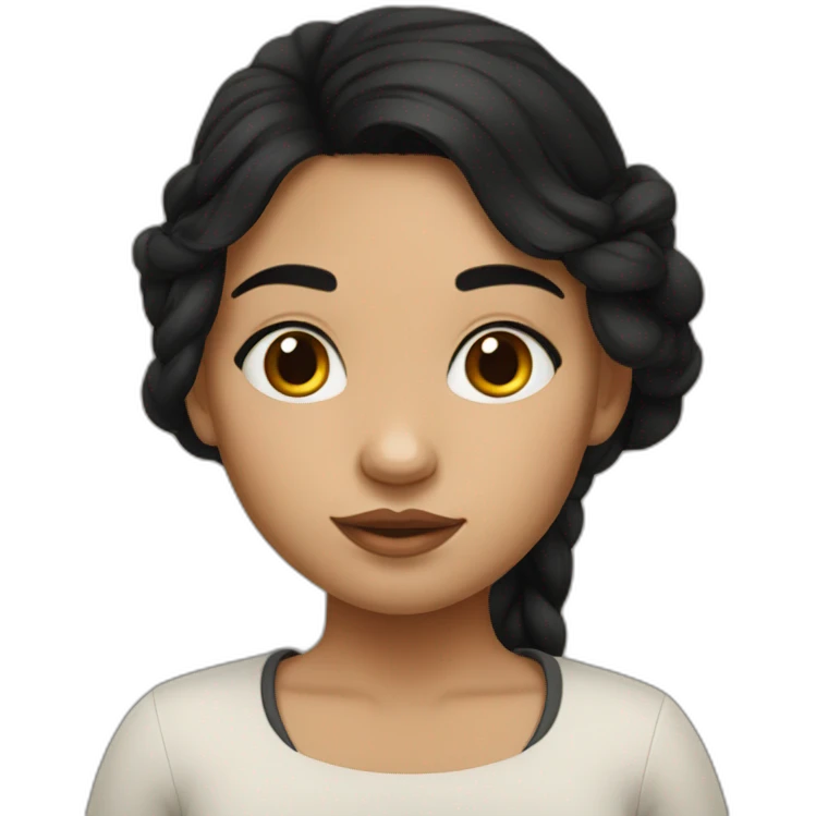 metis girl with black hairs emoji