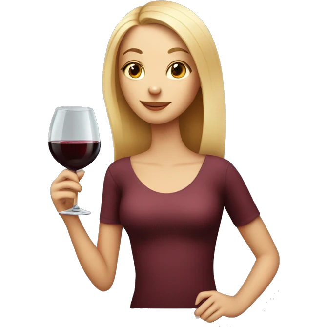 skinny blonde girl with orange cat and red wine in hand emoji