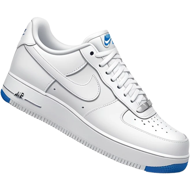White Nike Air Force 1 sneaker with clean design and Nike swoosh emoji