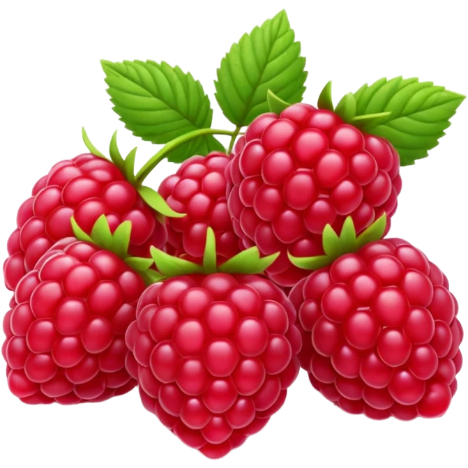 Raspberries in 3D emoji