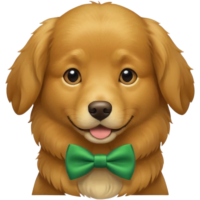 dog with a green bow tie emoji
