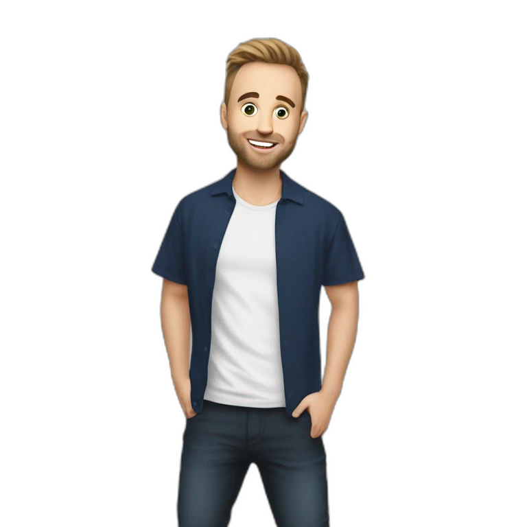 Squeezie avec une enorme calvitie emoji