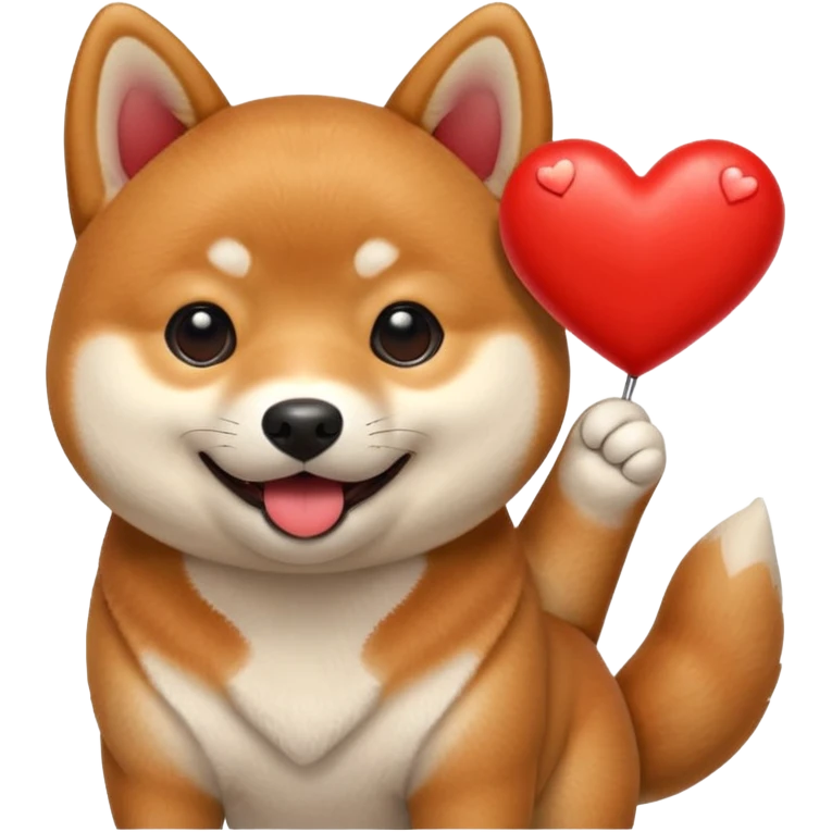 Shiba Jasper red heart emoji