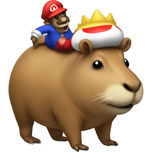 capybara on top of toad mario emoji