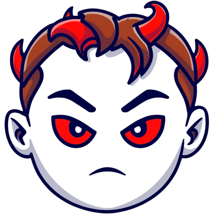 Leonardo DiCaprio devil avatar with red eyes and horns emoji
