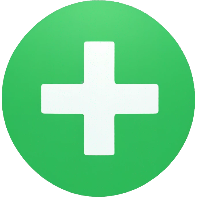 white plus icon on green circle emoji