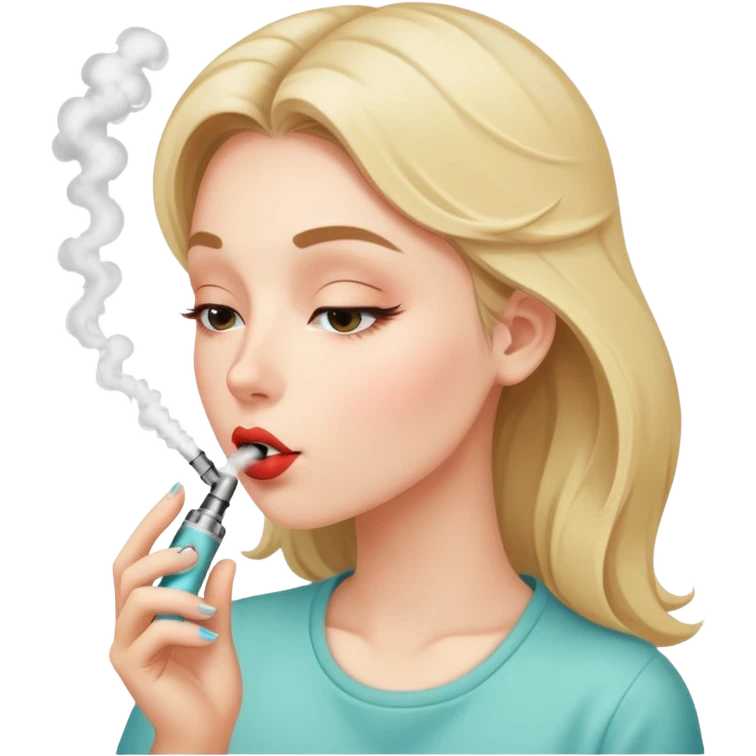 Girl kissing a vape emoji