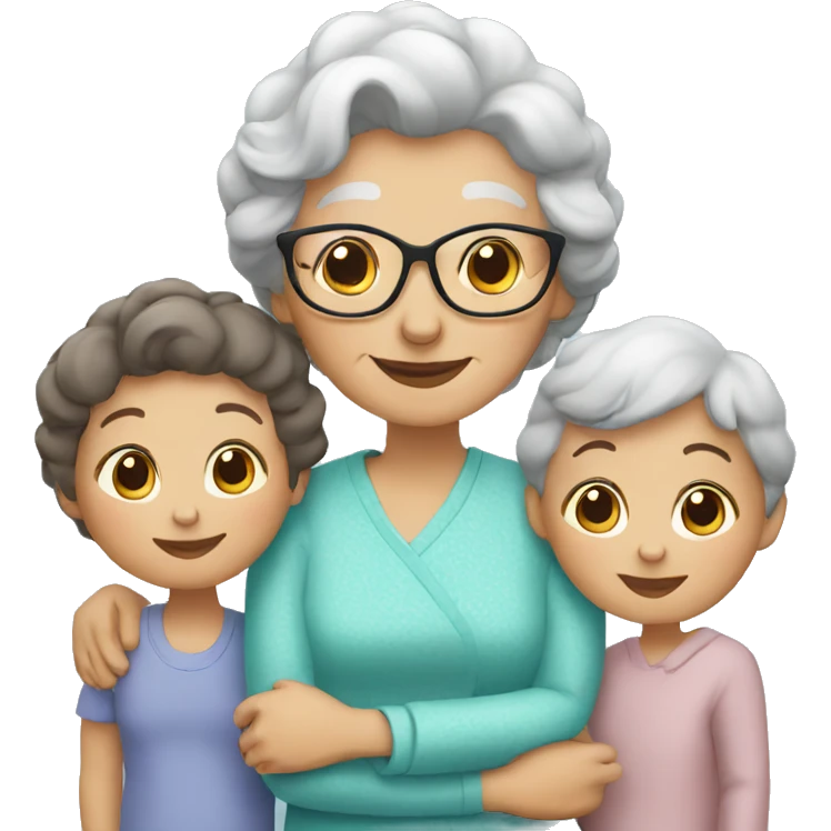 Granny with family emoji