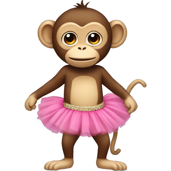 Monkey wearing a tutu emoji