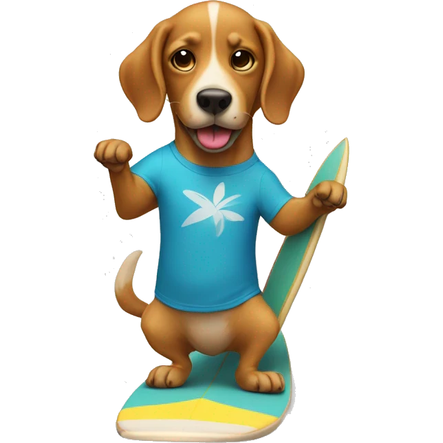Dog on a surfing board emoji