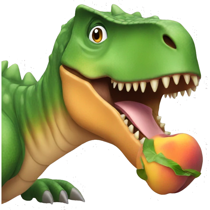Dinosaur eating peach  emoji