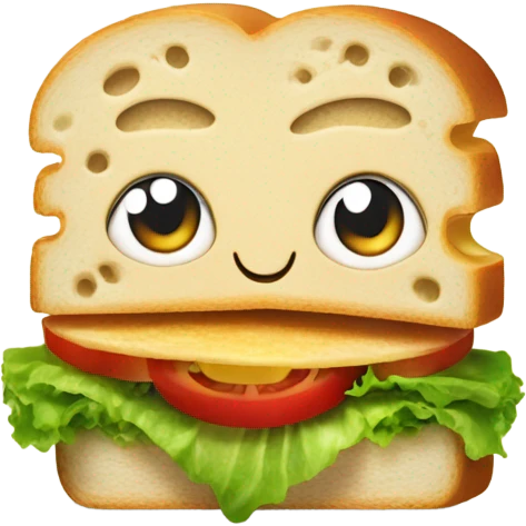 A happy sandwich emoji