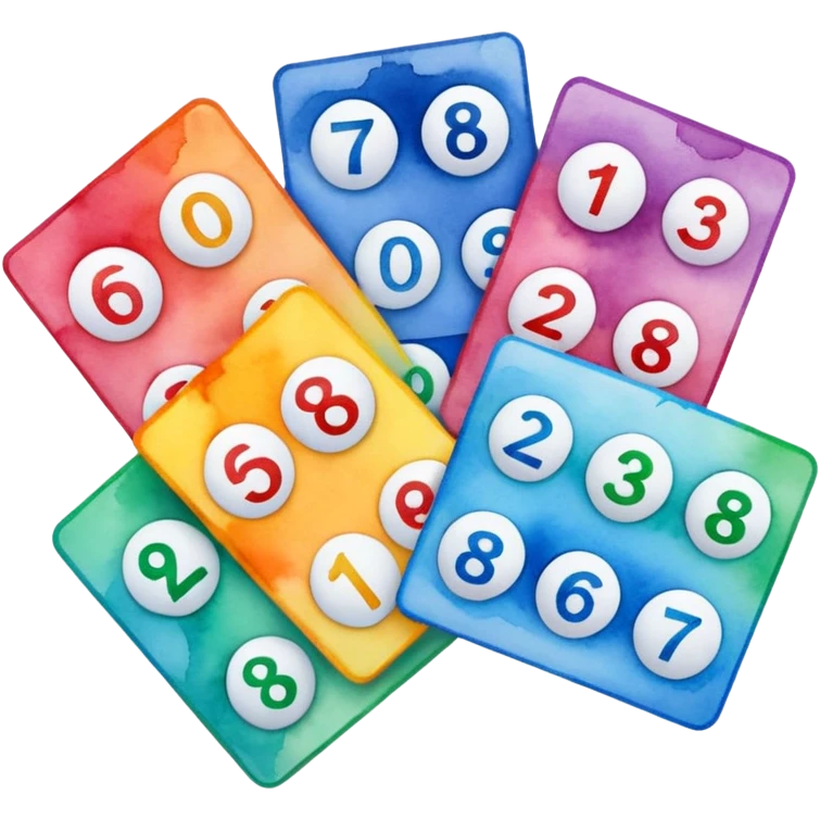 watercolor Lotto cards emoji