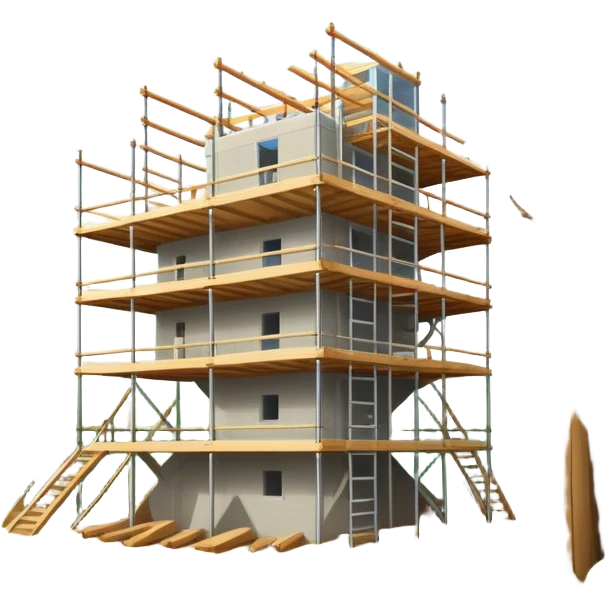 nature retreat building under construction surrounded by trees emoji