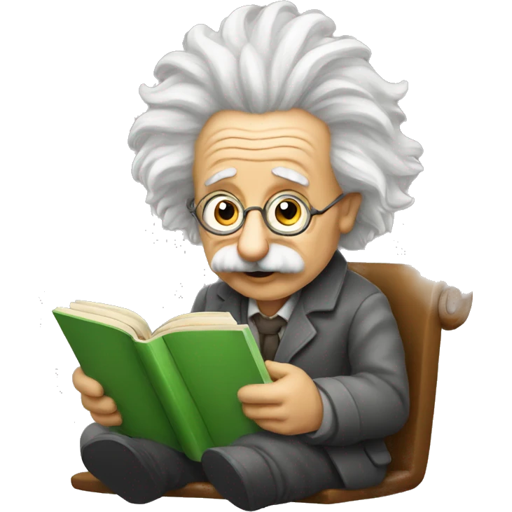 albert einstein reading book emoji