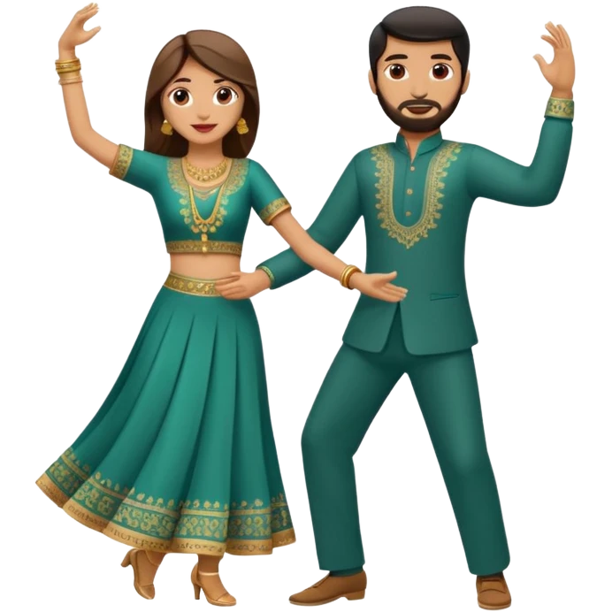 pakistani dancing man and woman fully clothed full body emoji