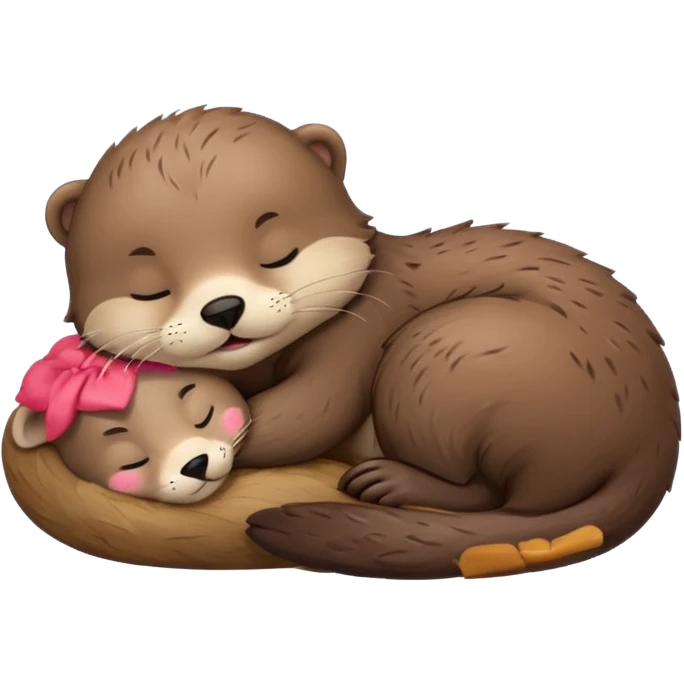 kawaii otter sleeping emoji