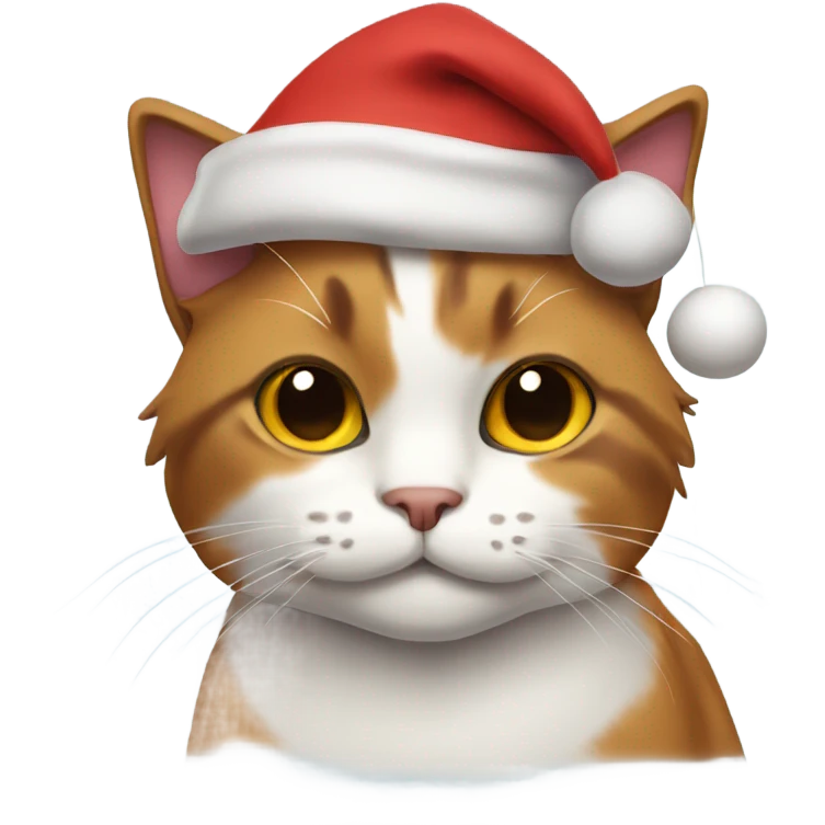 Calico cat in a Santa hat emoji