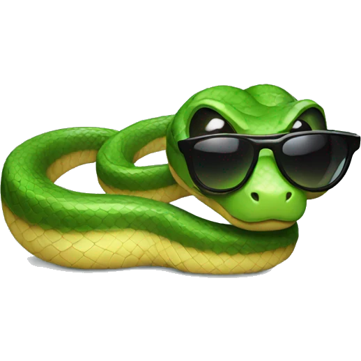Snake with sunglasses emoji