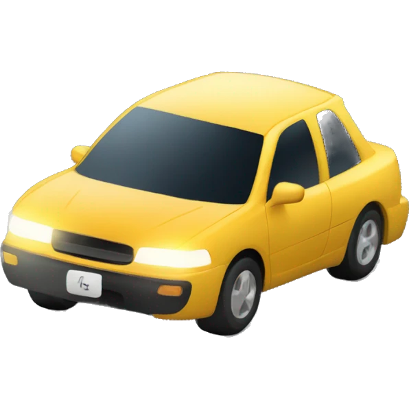 Car driving through street with street lights on  emoji