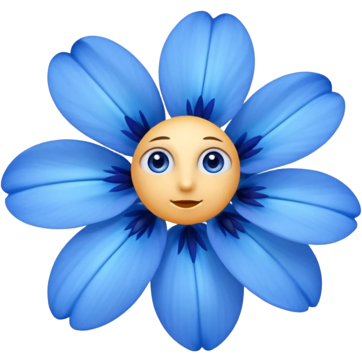 blue flowers with eyes emoji