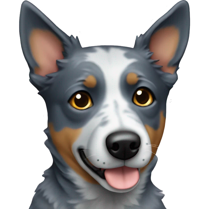 blue heeler with one ear up emoji