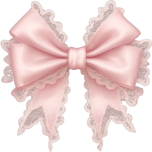 vintage rococo light pink bow with lace and frills emoji