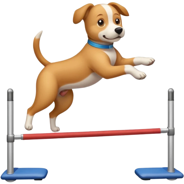 a dog doing gymnastic emoji