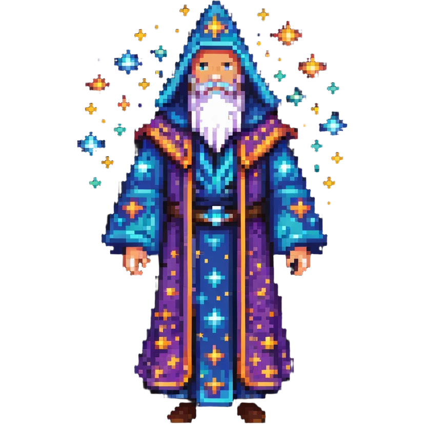 cosmic wizard with stars and galaxy robe emoji