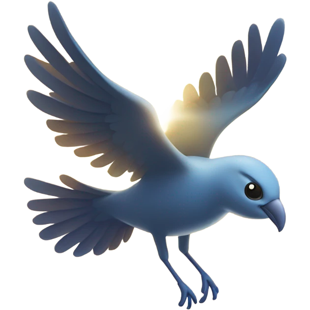 a bird flies towards the sun emoji