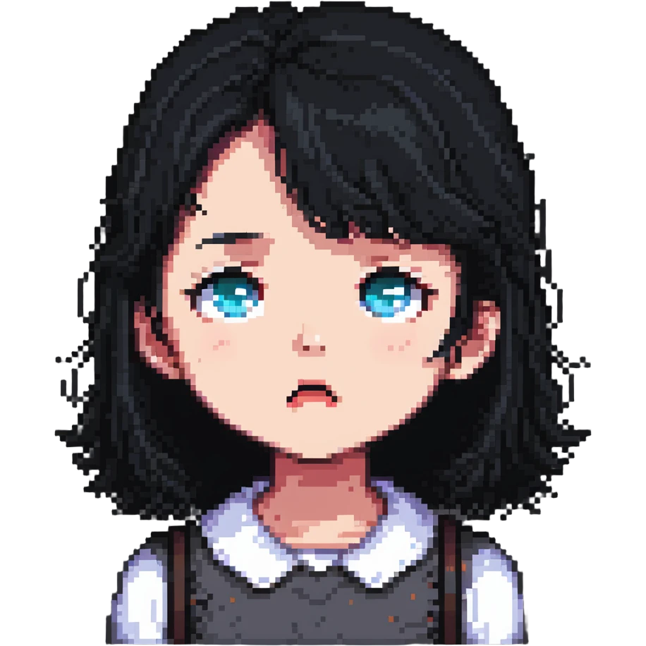 confused black-haired girl with 'I don't know what I want to do' expression emoji
