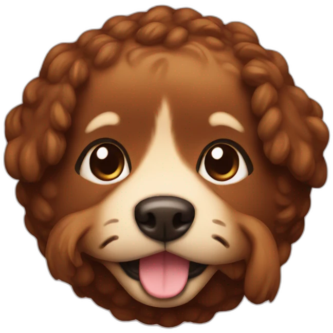 Brown cake with dog face  emoji