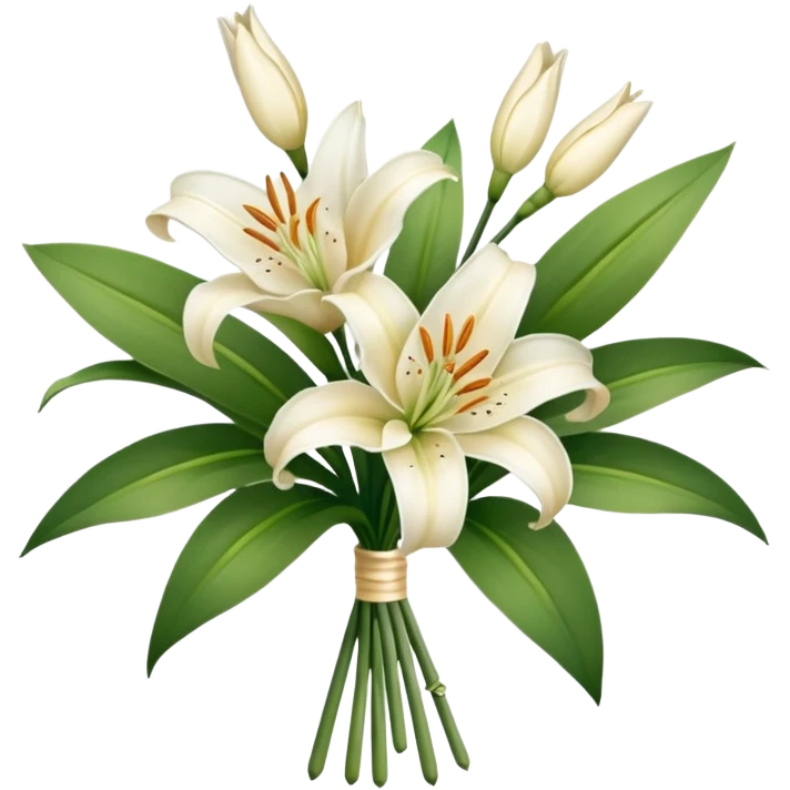 bouquet of cream and white lilies emoji