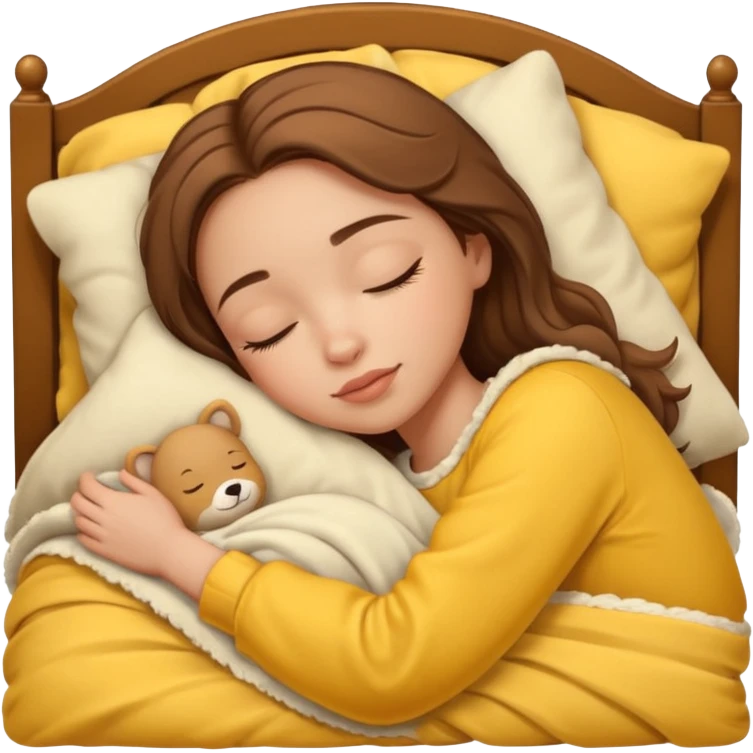 single-girl-in-brown-cozy-yellow-bed-sleeping-pretty-eyelashes-light-skin emoji