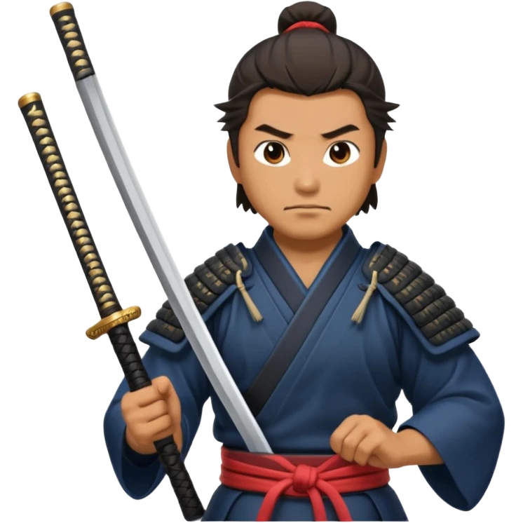 man samurai holds katana, still pose. emoji