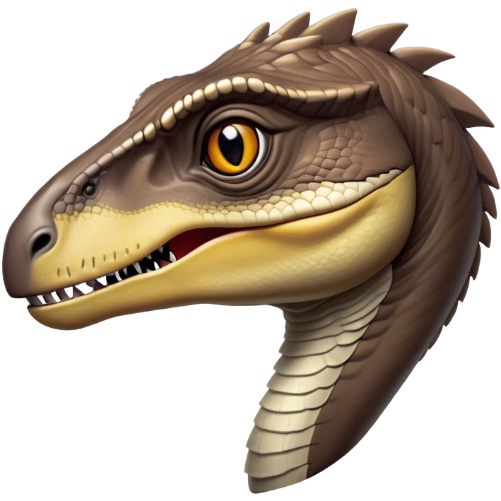 Cinematic Noble Velociraptor Portrait Emoji, Poised and agile, with a slender, streamlined build, sharp, cunning eyes, and a sleek snout hinting at predatory precision, Simplified yet sharply defined features, highly detailed, glowing with a cool, dynamic radiance, high shine, intelligent and swift, stylized with an air of agile prehistoric grace, focused and alert, soft glowing outline, capturing the essence of a watchful and confident Velociraptor that appears ready to dash out of the screen with effortless speed! emoji